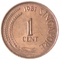 Монета Сингапур 1 цент 1981
