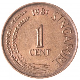 Монета Сингапур 1 цент 1981