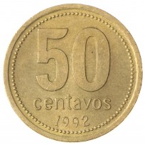 Монета Аргентина 50 сентаво 1992