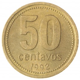Монета Аргентина 50 сентаво 1992