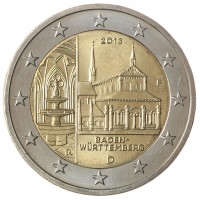 Монета Германия 2 евро 2013 Баден-Вюртемберг (Монастырь Маульбронн)