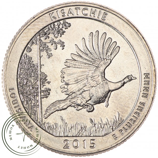 США 25 центов 2015 Национальные лес Kisatchie