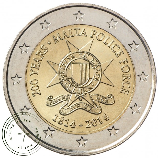 Мальта 2 евро 2014 200 лет полиции Мальты