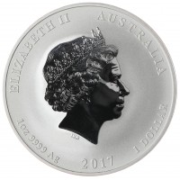 Монета Австралия 1 доллар 2017 Год Огненного Петуха