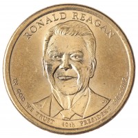 Монета США 1 доллар 2016 Рональд Рейган