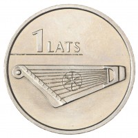 Латвия 1 лат 2013 Гусли Кокле