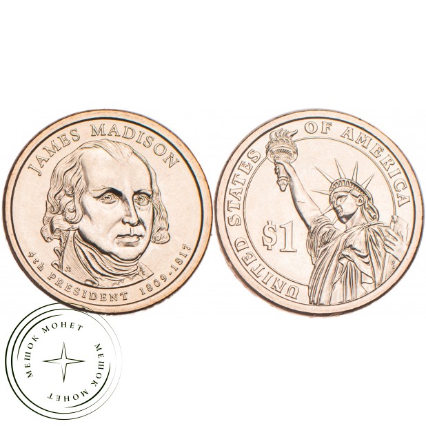США 1 доллар 2007 Джеймс Мэдисон