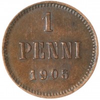 Монета 1 пенни 1905