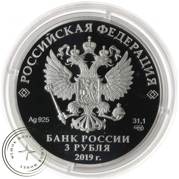 3 рубля 2019 Россия - Африка