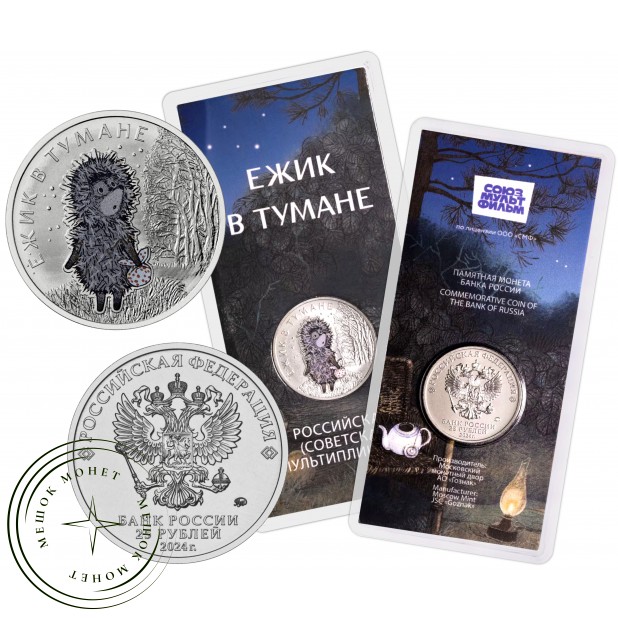 25 рублей 2024 Ежик в тумане цветная — 937040688
