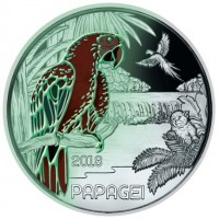 Монета Австрия 3 евро 2018 Попугай