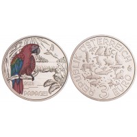 Монета Австрия 3 евро 2018 Попугай