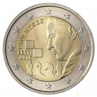 Эстония 2 евро 2016 Пауль Керес