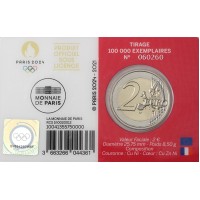 Монета Франция 2 евро 2021 Летние Олимпийские игры в Париже 2024 (Буклет)