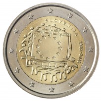 Монета Словения 2 евро 2015 30 лет Флагу Европы