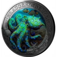 Монета Австрия 3 евро 2022 Синекольчатый осьминог