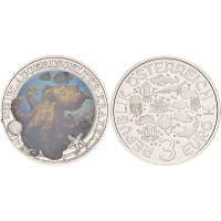 Монета Австрия 3 евро 2022 Синекольчатый осьминог