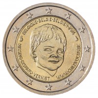Монета Бельгия 2 евро 2016 20 лет Европейскому центру по делам пропавших детей