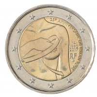 Монета Франция 2 евро 2017 Борьба против рака молочной железы. 25 лет розовой ленточке