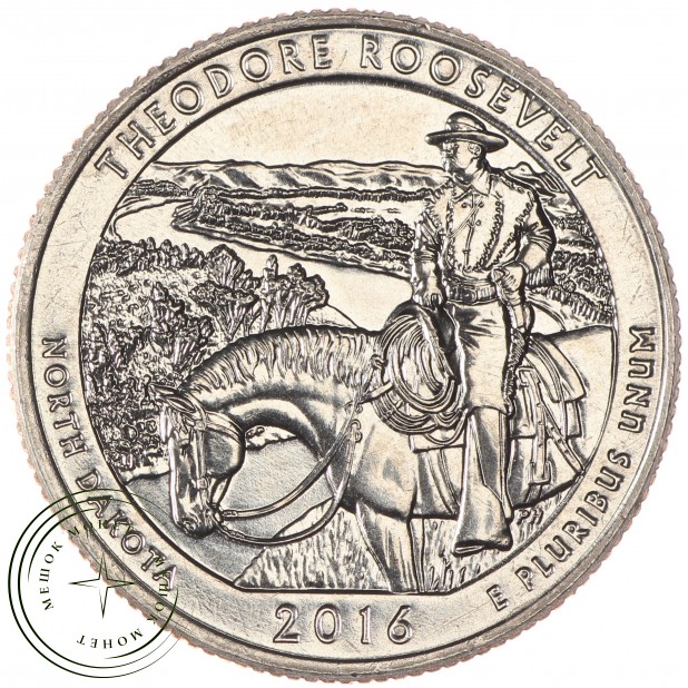 США 25 центов 2016 Национальный парк Теодора Рузвельта