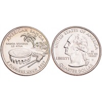 Монета США 25 центов 2009 Американское Самоа