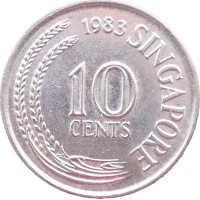 Монета Сингапур 10 центов 1983