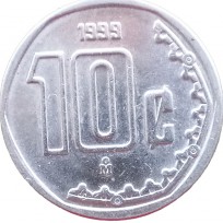Монета Мексика 10 сентаво 1999