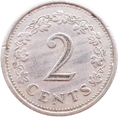 Монета Мальта 2 цента 1972