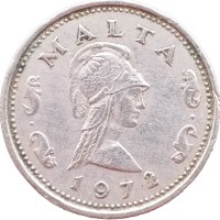 Монета Мальта 2 цента 1972