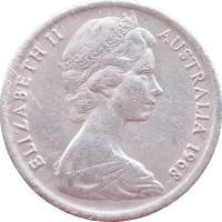 Монета Австралия 5 центов 1968