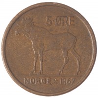 Норвегия 5 эре 1967