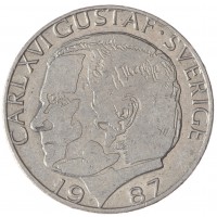 Швеция 1 крона 1987