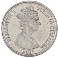 Монета Гибралтар 5 пенсов 2015