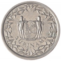 Монета Суринам 25 центов 1989