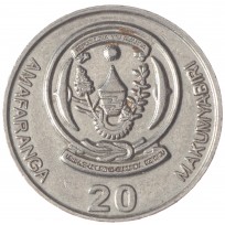 Монета Руанда 20 франков 2003