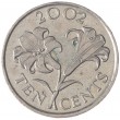 Бермудские острова 10 центов 2002
