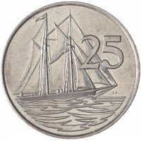 Каймановы острова 25 центов 2002