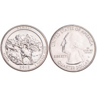 Монета США 25 центов 2012 Национальный парк Денали