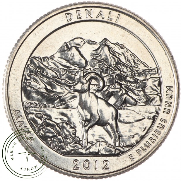 США 25 центов 2012 Национальный парк Денали