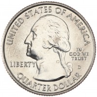 Монета США 25 центов 2012 Национальный парк Денали