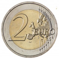 Монета Литва 2 евро 2015 30 лет Флагу Европы