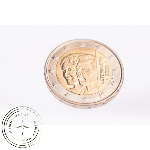 Люксембург 2 евро 2009 90 лет вступления на престол Герцогини Шарлотты
