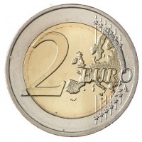 Монета Люксембург 2 евро 2009 90 лет вступления на престол Герцогини Шарлотты