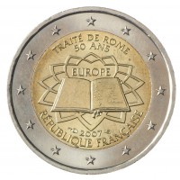 Монета Франция 2 евро 2007 Римский договор