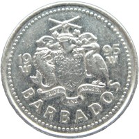 Монета Барбадос 10 центов 1995