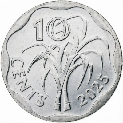 Монета Эсватини 10 центов 2025