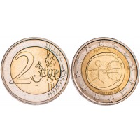 Монета Португалия 2 евро 2009 10 лет экономическому и валютному союзу