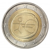Монета Португалия 2 евро 2009 10 лет экономическому и валютному союзу