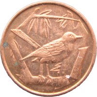 Монета Каймановы острова 1 цент 2002