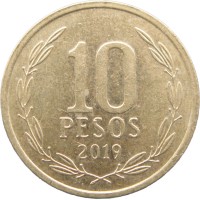Монета Чили 10 песо 2019